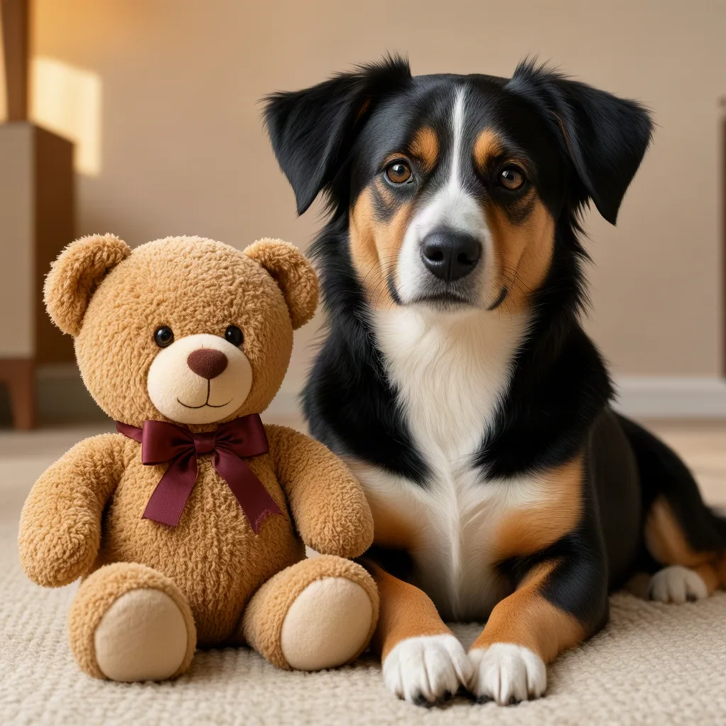 Cosmos 3 Super T2I, A dog right of a teddy bear, Seed 42