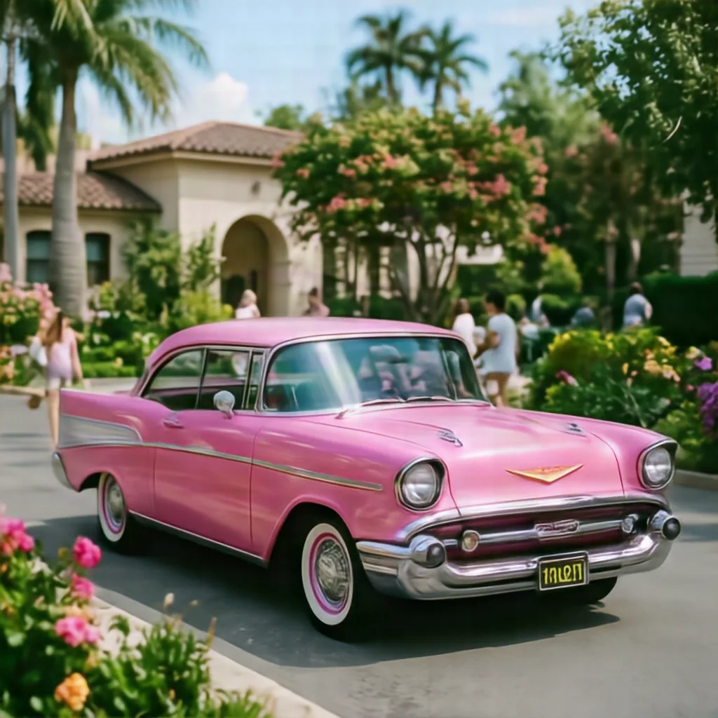 HiDream O1 Image, A pink car, Seed 42